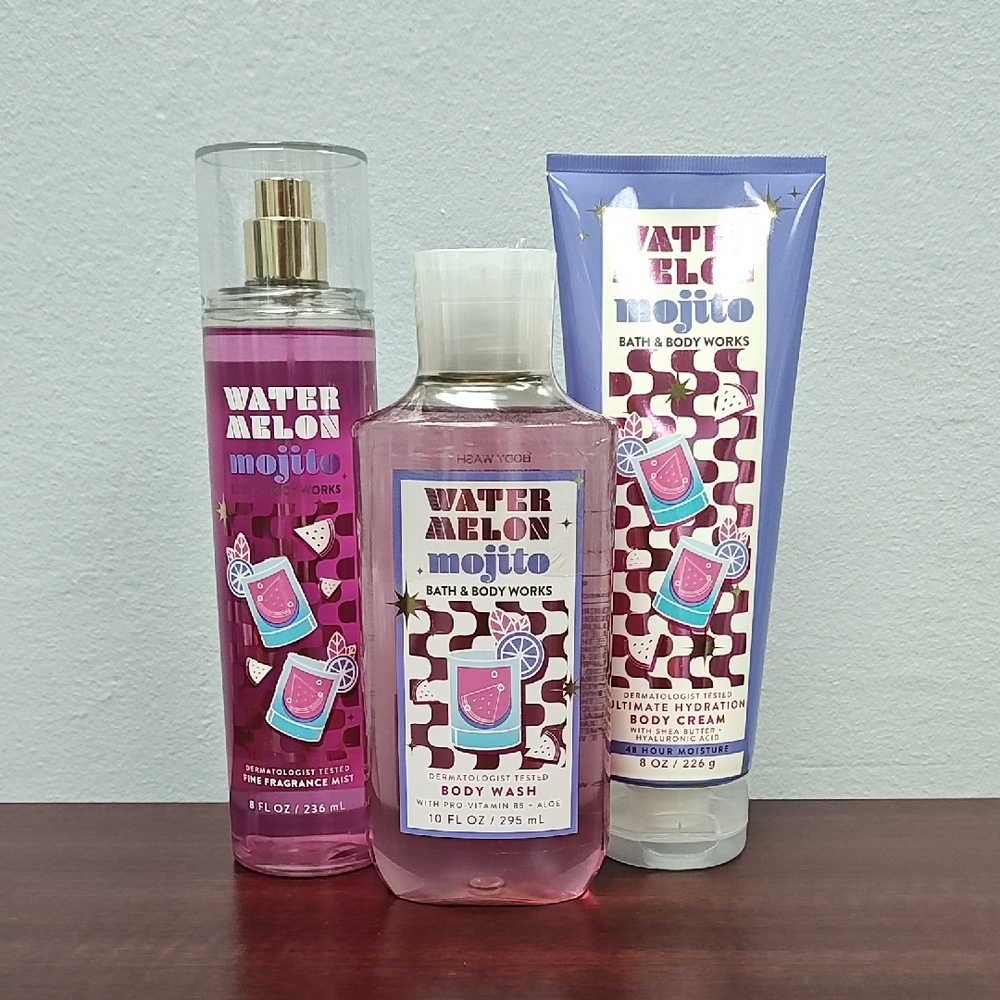 Bath & Body Works WATERMELON MOJITO 3 Piece Limited Edition Body Care Bundle Set